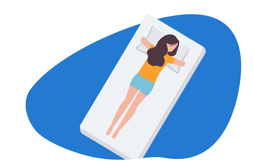 Pessoa a dormir em cama de tamanho individual